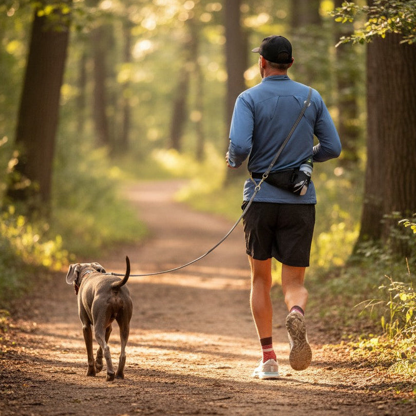 Aurex Hands-Free Leash — Full-Grain Leather, Solid Brass, 6 Functions