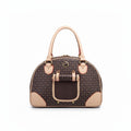 Aurex Luxury Pet Carrier — Monogram Canvas, Leather Trim, Gold Hardware