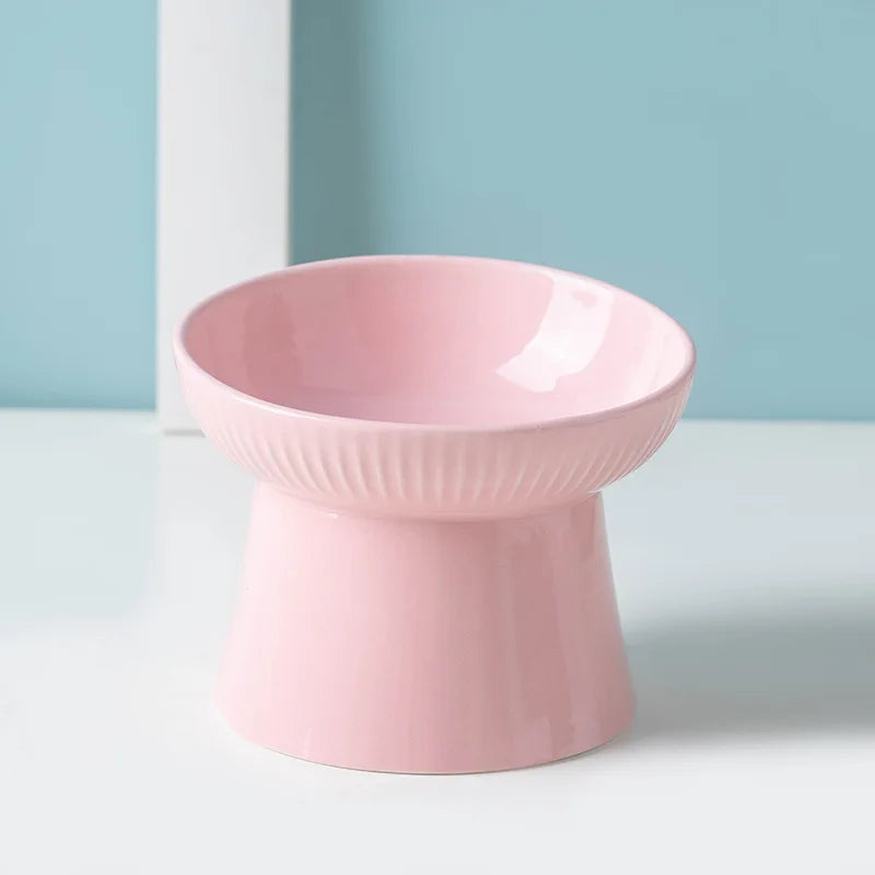 Aurex Elevated Ceramic Bowl — Fluted Pedestal