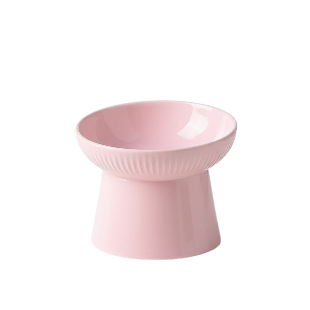 Aurex Elevated Ceramic Bowl — Fluted Pedestal