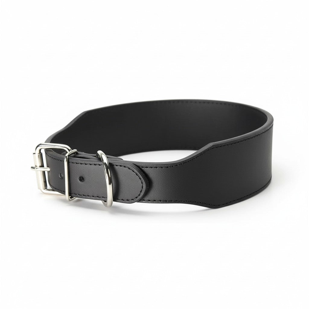 Aurex Wide Collar — Large Dogs, Double-Layer Leather, 5 cm, Steel Buckle