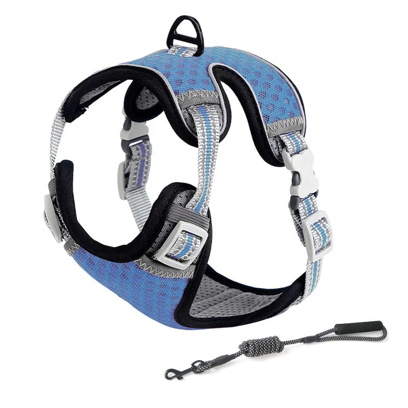 Aurex Cat Harness — Aerospace Aluminum, 3M Reflective, Escape-Proof