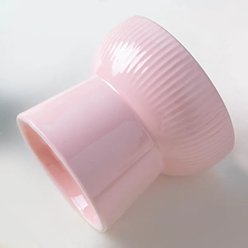 Aurex Elevated Ceramic Bowl — Fluted Pedestal