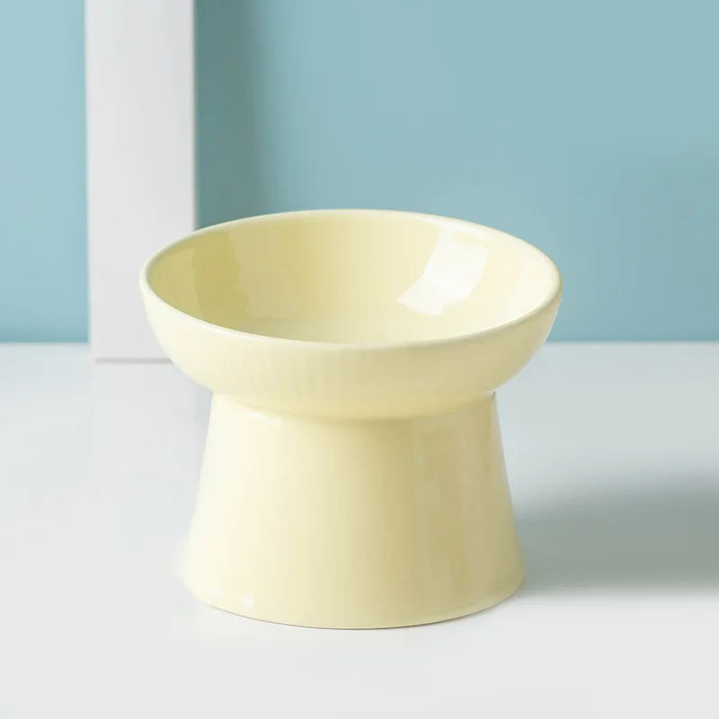 Aurex Elevated Ceramic Bowl — Fluted Pedestal