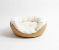 Aurex Bamboo Pet Basket — Hand-Woven, Waffle Cushion