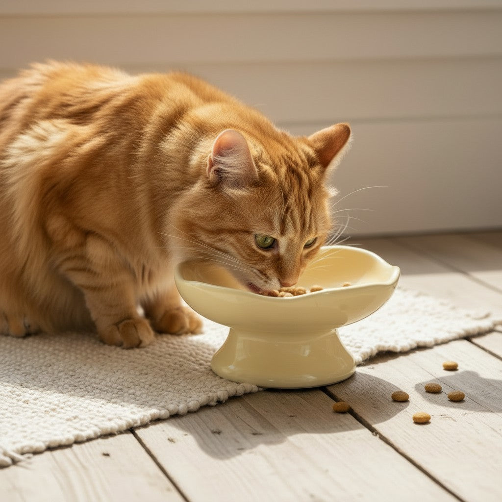 Aurex Ceramic Cat Bowl — Elevated, Stoneware