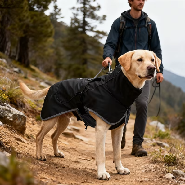 Aurex Dog Rain Coat — TPU Membrane, Tape-Sealed Seams, 3M Reflective