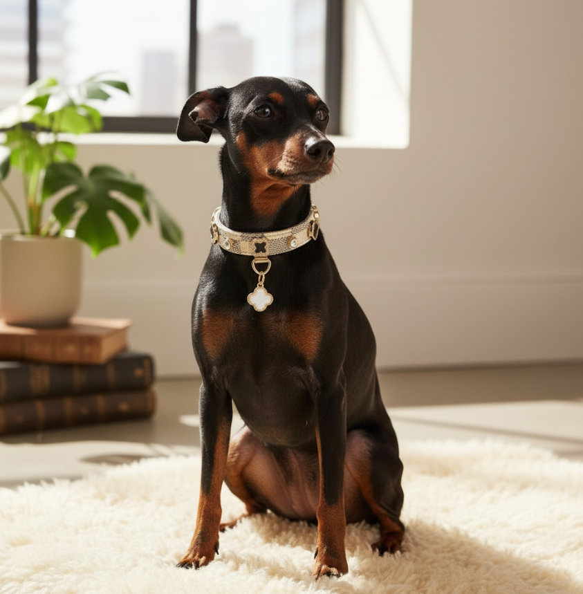 Aurex Halsband mit Kleeblatt-Anhänger — Für Katzen & Kleine Hunde