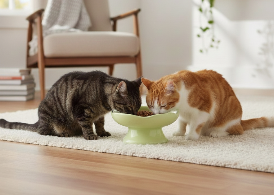 Aurex Ceramic Cat Bowl — Elevated, Stoneware