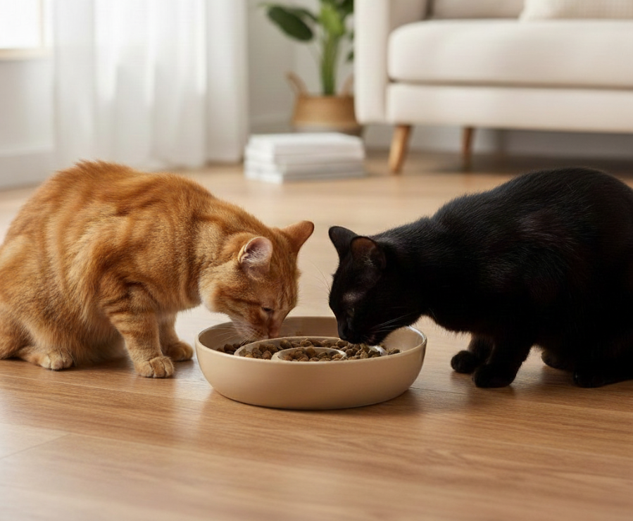 Aurex Slow-Feeder Ceramic Bowl — Pearl Glaze