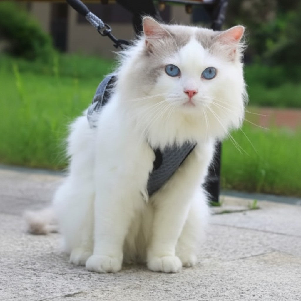 Aurex Cat Harness — Aerospace Aluminum, 3M Reflective, Escape-Proof