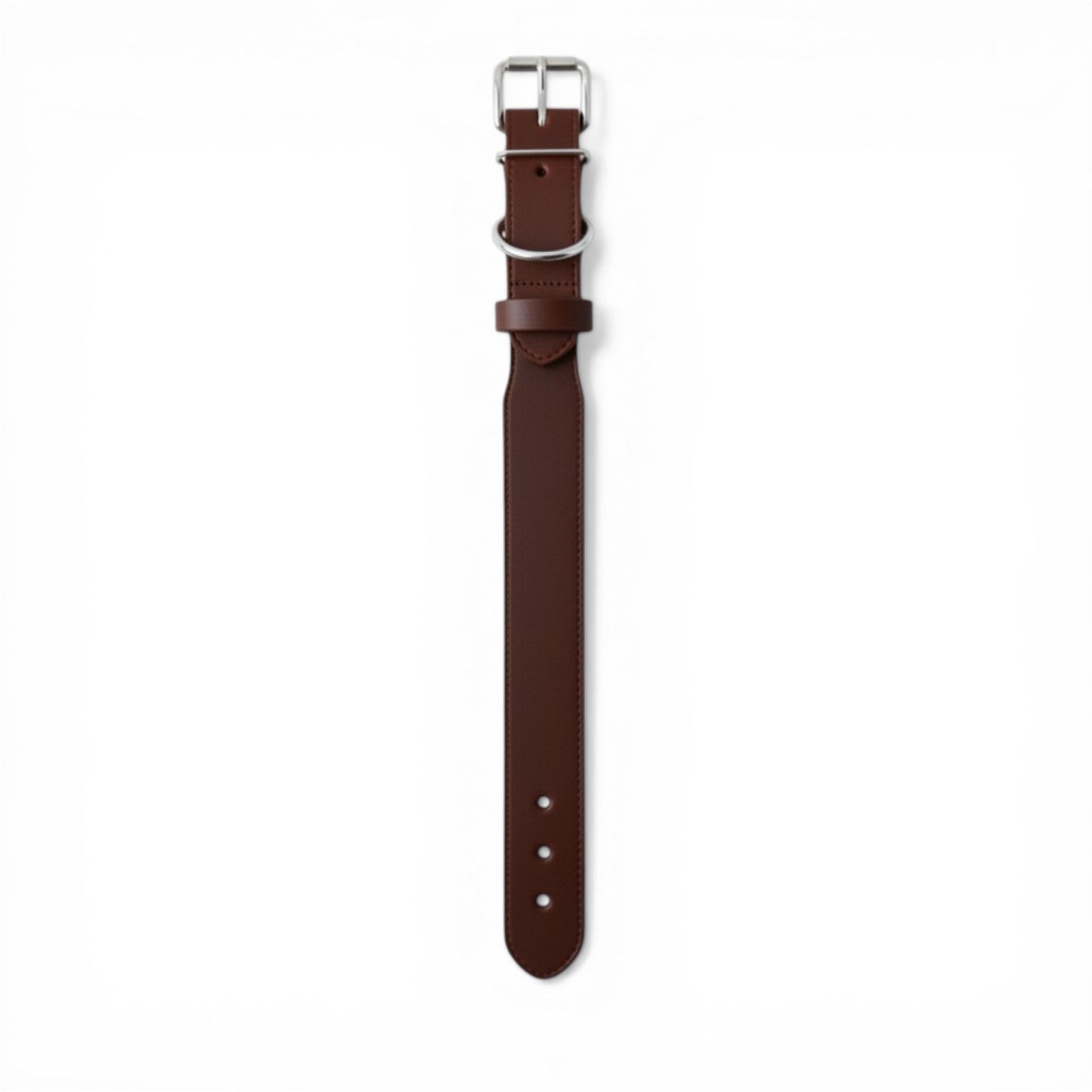 Aurex Wide Collar — Large Dogs, Double-Layer Leather, 5 cm, Steel Buckle